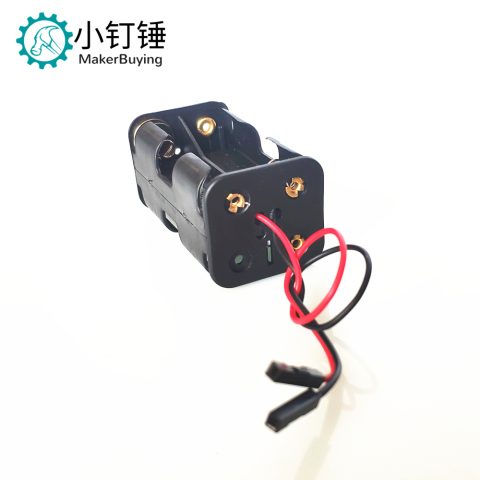 1pcs 6v AA battery box with DuPont female plug, front and back, electronic building block